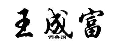 胡问遂王成富行书个性签名怎么写