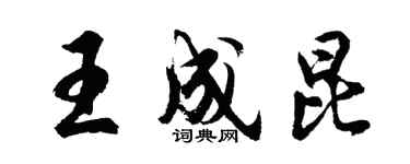 胡问遂王成昆行书个性签名怎么写