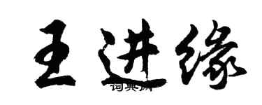 胡问遂王进缘行书个性签名怎么写