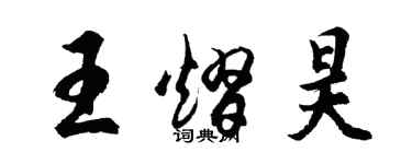 胡问遂王熠昊行书个性签名怎么写