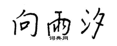 王正良向雨汐行书个性签名怎么写