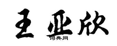 胡问遂王亚欣行书个性签名怎么写