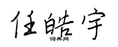 王正良任皓宇行书个性签名怎么写