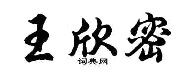 胡问遂王欣密行书个性签名怎么写