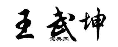 胡问遂王武坤行书个性签名怎么写