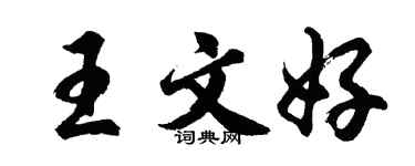 胡问遂王文好行书个性签名怎么写