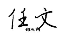 王正良任文行书个性签名怎么写