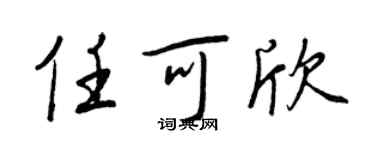 王正良任可欣行书个性签名怎么写