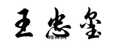 胡问遂王忠玺行书个性签名怎么写