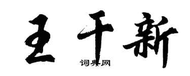 胡问遂王干新行书个性签名怎么写