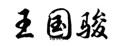 胡问遂王国骏行书个性签名怎么写