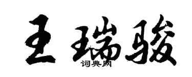 胡问遂王瑞骏行书个性签名怎么写