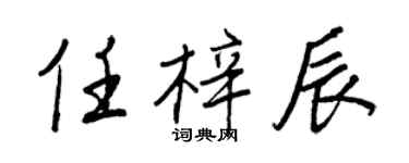 王正良任梓辰行书个性签名怎么写
