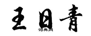 胡问遂王日青行书个性签名怎么写