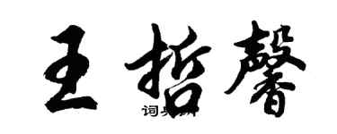 胡问遂王哲馨行书个性签名怎么写