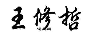 胡问遂王修哲行书个性签名怎么写