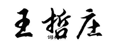胡问遂王哲庄行书个性签名怎么写