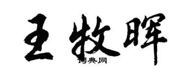 胡问遂王牧晖行书个性签名怎么写