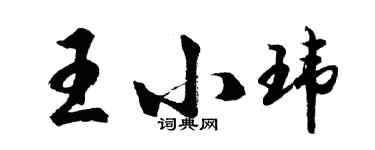 胡问遂王小玮行书个性签名怎么写