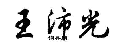 胡问遂王沛光行书个性签名怎么写