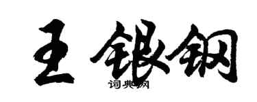 胡问遂王银钢行书个性签名怎么写