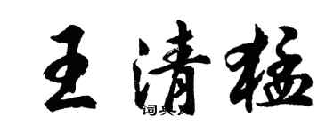 胡问遂王清猛行书个性签名怎么写