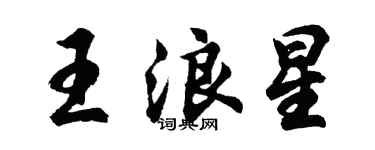 胡问遂王浪星行书个性签名怎么写
