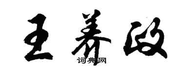 胡问遂王养政行书个性签名怎么写