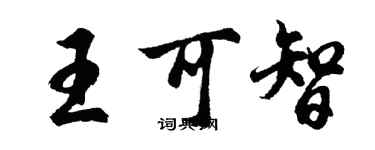 胡问遂王可智行书个性签名怎么写