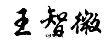 胡问遂王智微行书个性签名怎么写
