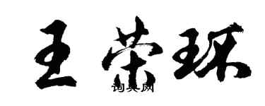 胡问遂王荣环行书个性签名怎么写
