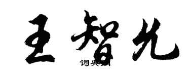 胡问遂王智允行书个性签名怎么写