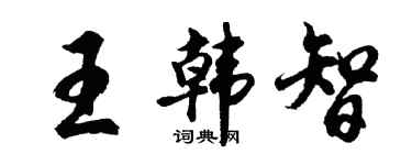 胡问遂王韩智行书个性签名怎么写