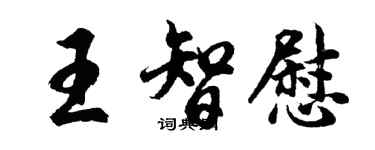 胡问遂王智慰行书个性签名怎么写
