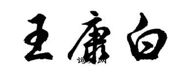 胡问遂王康白行书个性签名怎么写