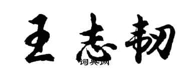 胡问遂王志韧行书个性签名怎么写
