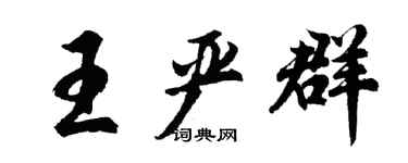胡问遂王严群行书个性签名怎么写