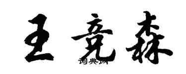 胡问遂王竞森行书个性签名怎么写