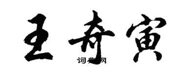 胡问遂王奇寅行书个性签名怎么写