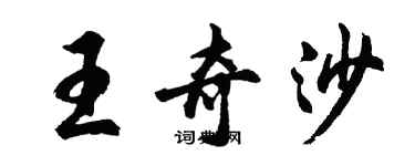 胡问遂王奇沙行书个性签名怎么写