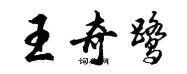 胡问遂王奇鹭行书个性签名怎么写