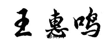 胡问遂王惠鸣行书个性签名怎么写