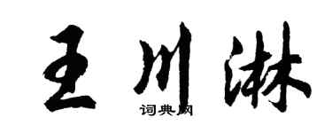 胡问遂王川淋行书个性签名怎么写