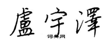 王正良卢宇泽行书个性签名怎么写