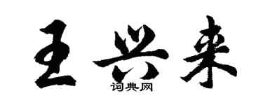 胡问遂王兴来行书个性签名怎么写