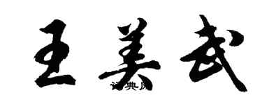 胡问遂王美武行书个性签名怎么写