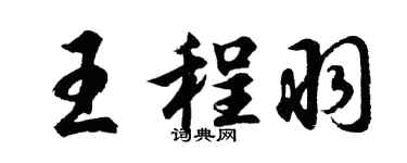 胡问遂王程羽行书个性签名怎么写