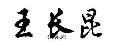 胡问遂王长昆行书个性签名怎么写