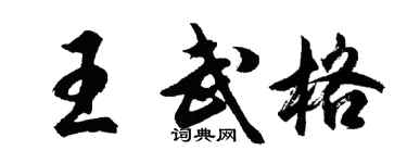 胡问遂王武格行书个性签名怎么写