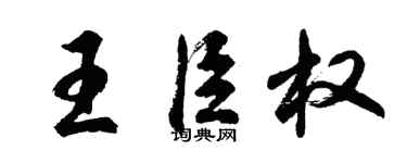 胡问遂王臣权行书个性签名怎么写